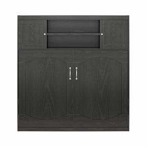 Novogratz Her Majesty Daybed Cabinet - Black Oak - Full