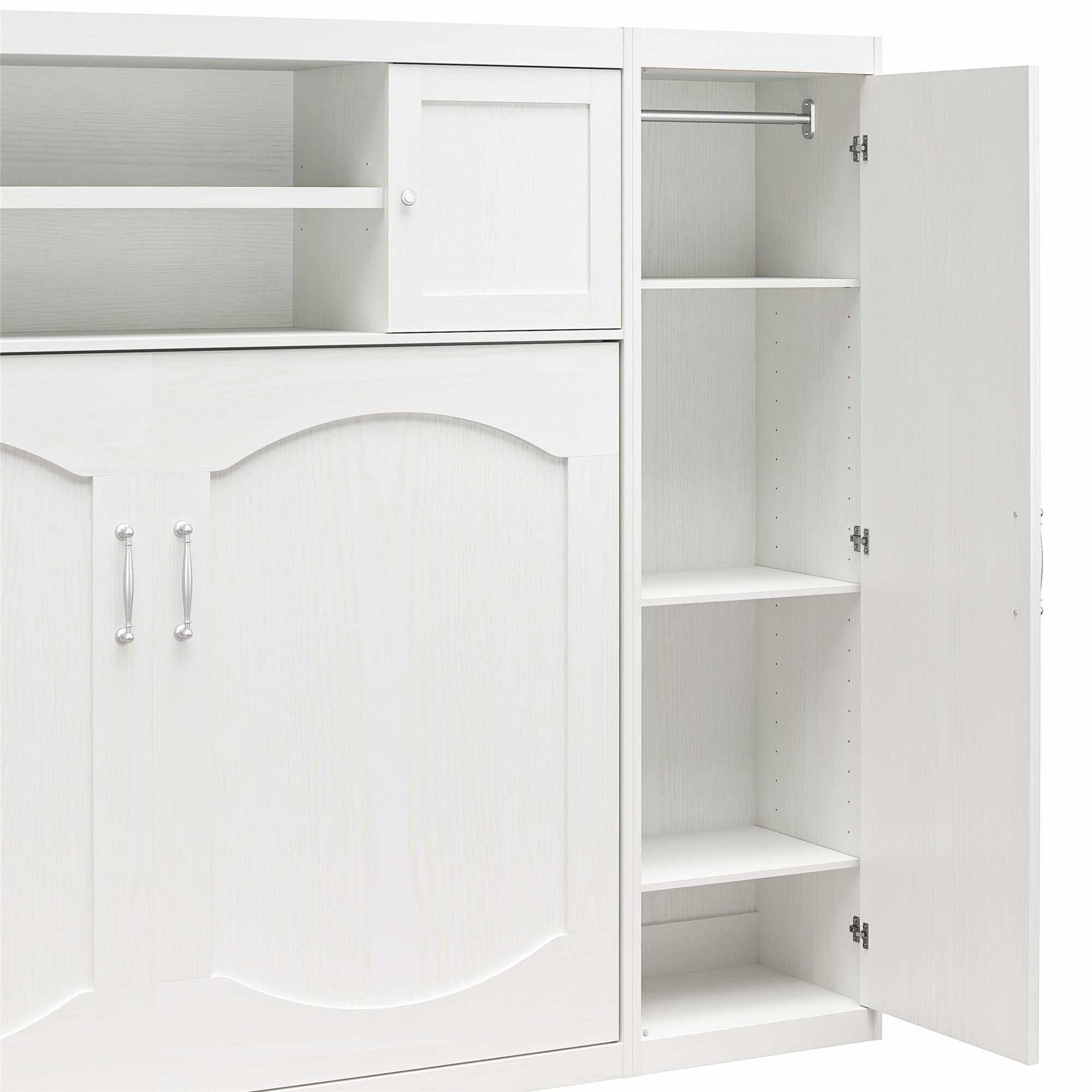 Novogratz Her Majesty Daybed with 1 Storage Cabinet - White - Full