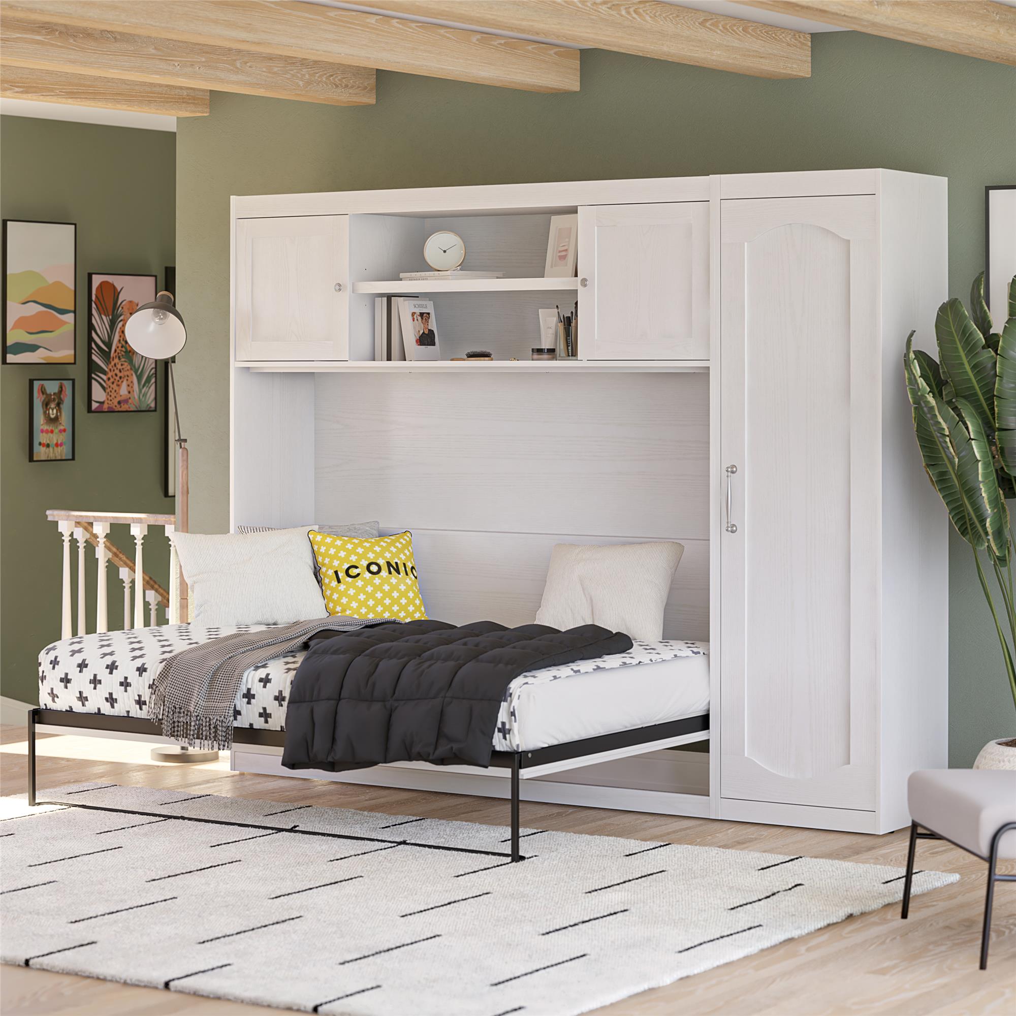 Novogratz Her Majesty Daybed with 1 Storage Cabinet - White - Full