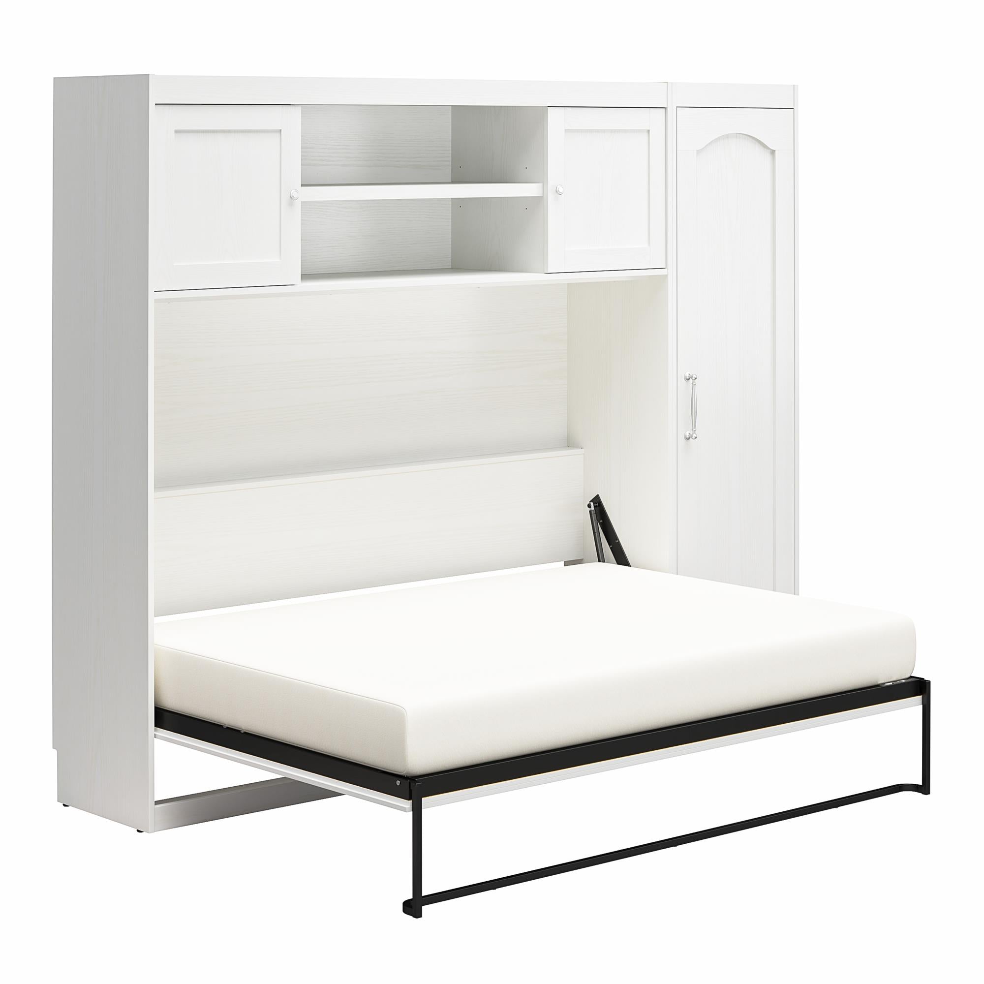 Novogratz Her Majesty Daybed with 1 Storage Cabinet - White - Full