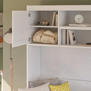 Novogratz Her Majesty Daybed with 1 Storage Cabinet - White - Full