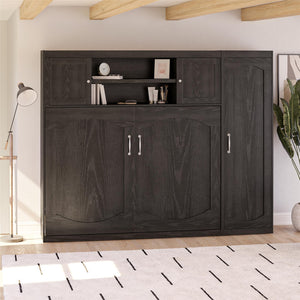 Novogratz Her Majesty Daybed with 1 Storage Cabinet - Black Oak - Full