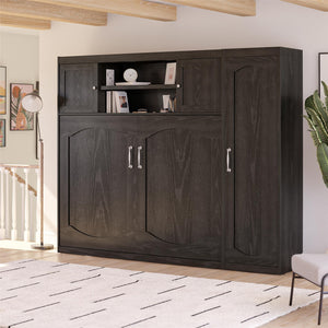 Novogratz Her Majesty Daybed with 1 Storage Cabinet - Black Oak - Full