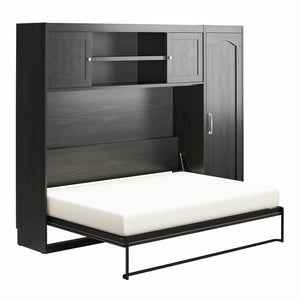 Novogratz Her Majesty Daybed with 1 Storage Cabinet - Black Oak - Full