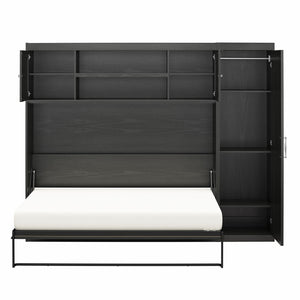 Novogratz Her Majesty Daybed with 1 Storage Cabinet - Black Oak - Full