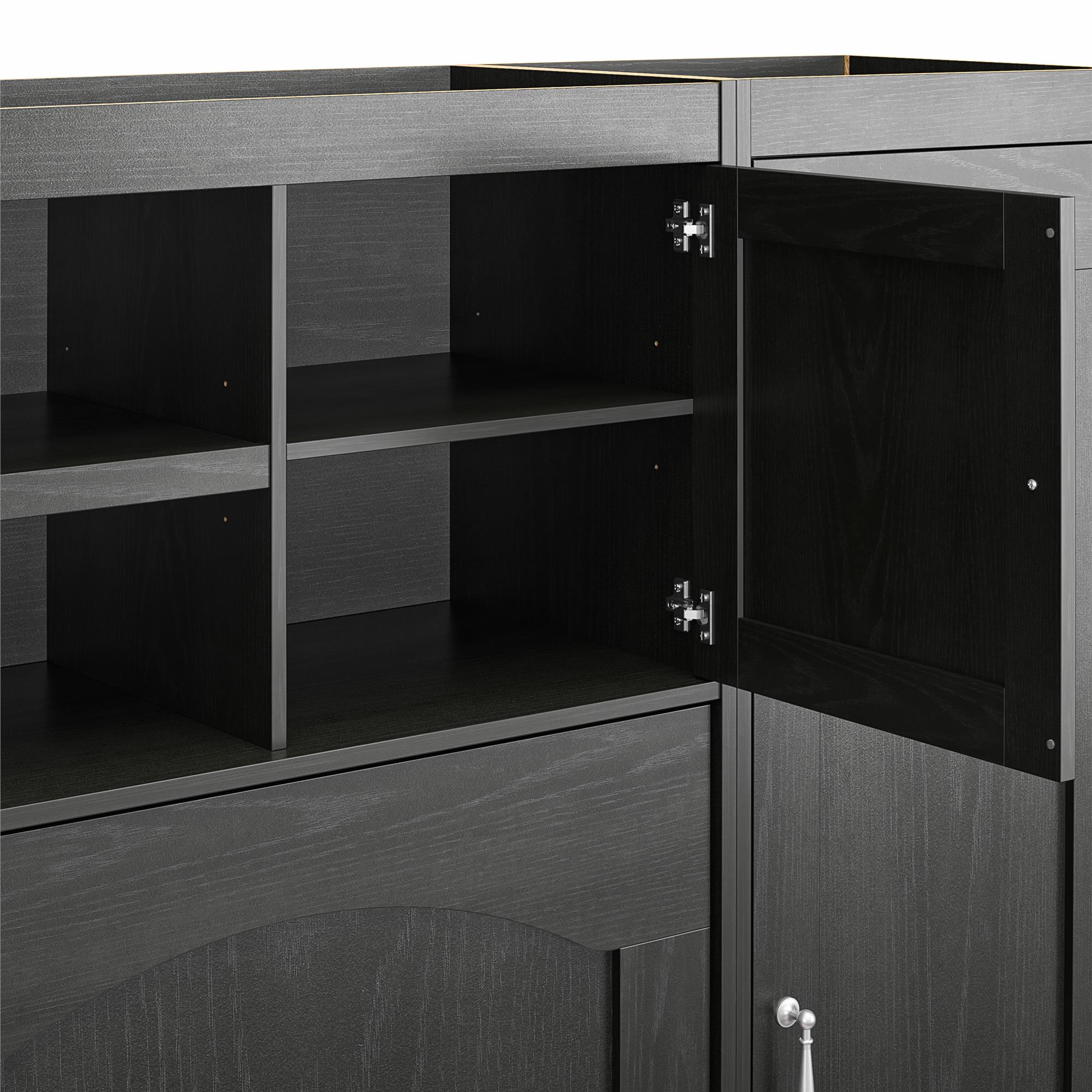 Novogratz Her Majesty Daybed with 1 Storage Cabinet - Black Oak - Full