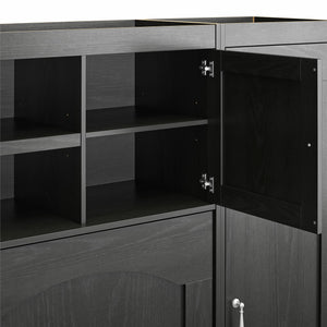 Novogratz Her Majesty Daybed with 1 Storage Cabinet - Black Oak - Full