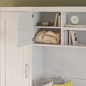 Novogratz Her Majesty Daybed with 2 Storage Cabinets - White - Full