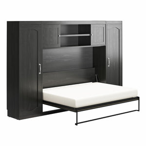 Novogratz Her Majesty Daybed with 2 Storage Cabinets - Black Oak - Full