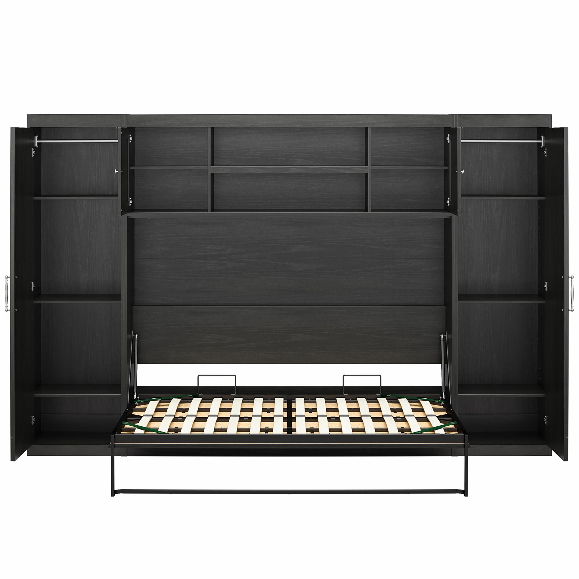Novogratz Her Majesty Daybed with 2 Storage Cabinets - Black Oak - Full