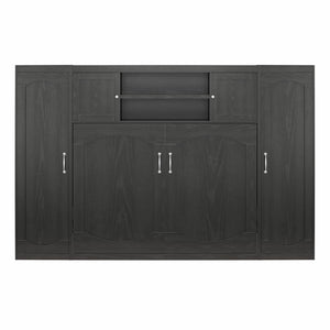 Novogratz Her Majesty Daybed with 2 Storage Cabinets - Black Oak - Full