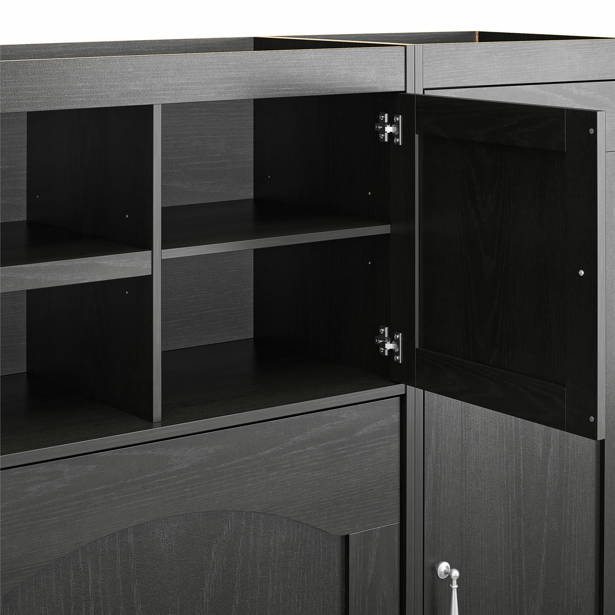 Novogratz Her Majesty Daybed with 2 Storage Cabinets - Black Oak - Full