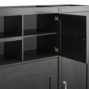Novogratz Her Majesty Daybed with 2 Storage Cabinets - Black Oak - Full