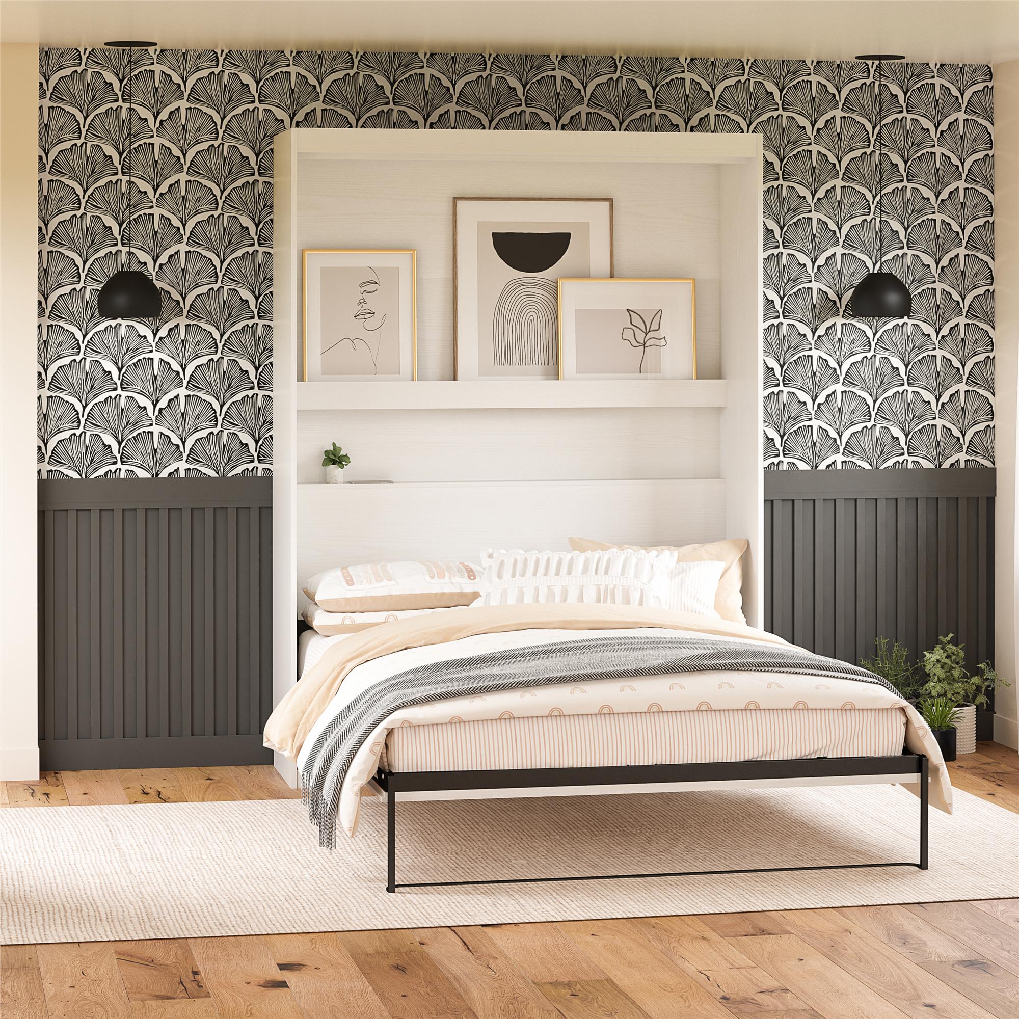 Novogratz Her Majesty Murphy Bed, Full Size - White - Full
