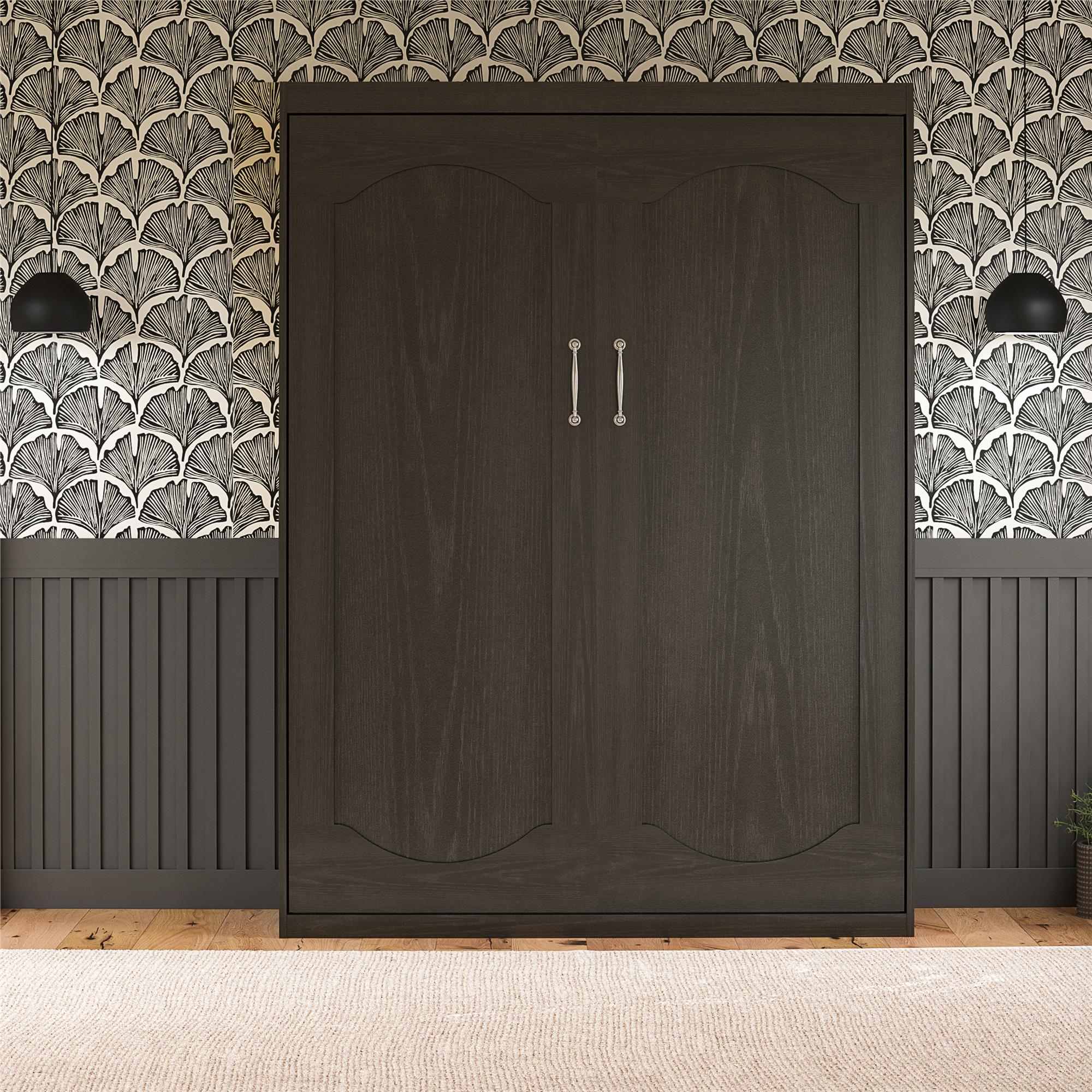 Novogratz Her Majesty Murphy Bed, Full Size - Black Oak - Full