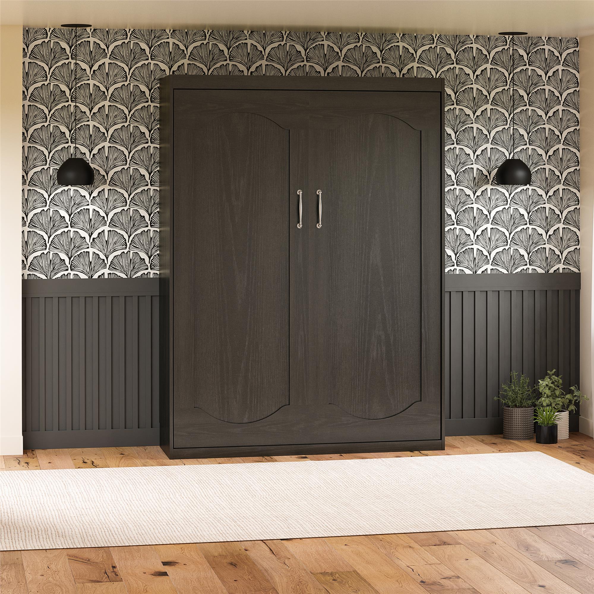 Novogratz Her Majesty Murphy Bed, Full Size - Black Oak - Full