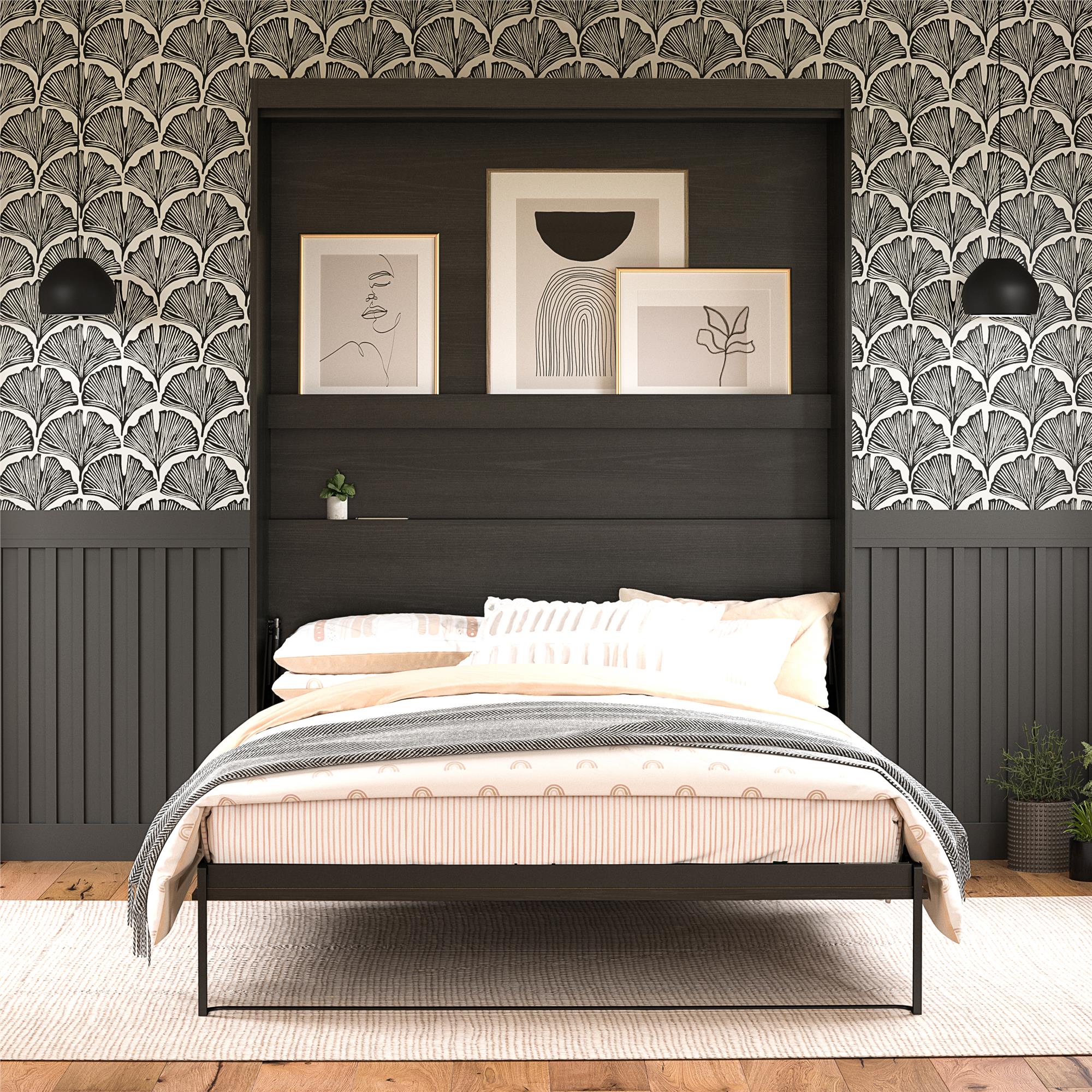 Novogratz Her Majesty Murphy Bed, Full Size - Black Oak - Full
