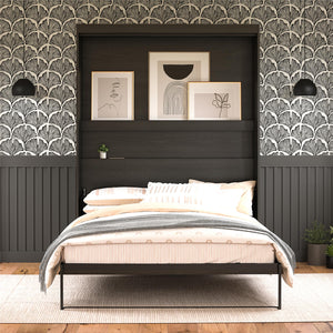 Novogratz Her Majesty Murphy Bed, Full Size - Black Oak - Full