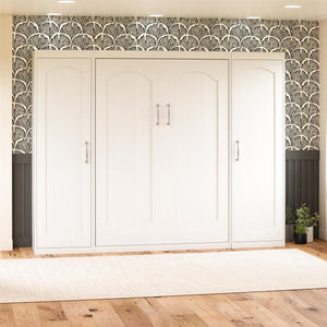 Novogratz Her Majesty Murphy Bed with Cabinets, Full Size - White - Full