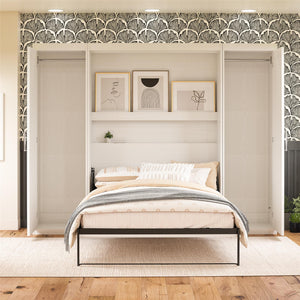 Novogratz Her Majesty Murphy Bed with Cabinets, Full Size - White - Full