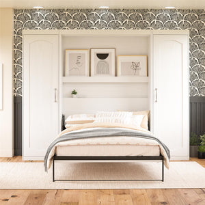 Novogratz Her Majesty Murphy Bed with Cabinets, Full Size - White - Full
