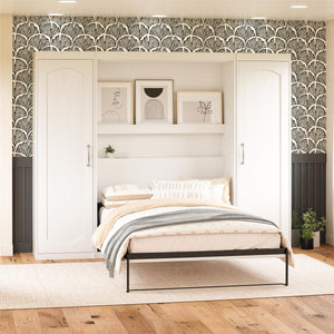Novogratz Her Majesty Murphy Bed with Cabinets, Full Size - White - Full