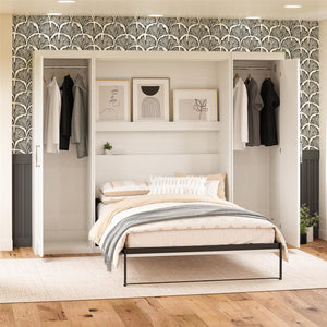 Novogratz Her Majesty Murphy Bed with Cabinets, Full Size - White - Full