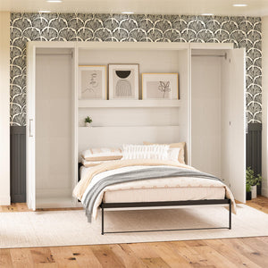 Novogratz Her Majesty Murphy Bed with Cabinets, Full Size - White - Full