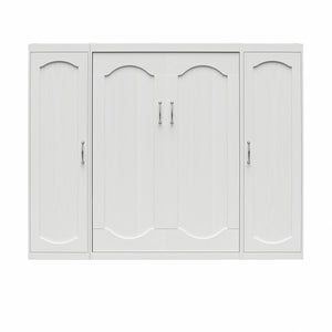 Novogratz Her Majesty Murphy Bed with Cabinets, Full Size - White - Full