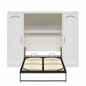 Novogratz Her Majesty Murphy Bed with Cabinets, Full Size - White - Full