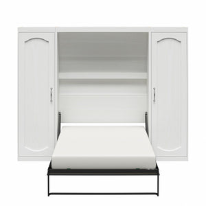 Novogratz Her Majesty Murphy Bed with Cabinets, Full Size - White - Full