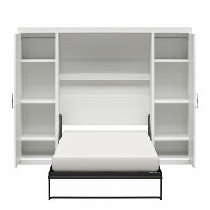 Novogratz Her Majesty Murphy Bed with Cabinets, Full Size - White - Full