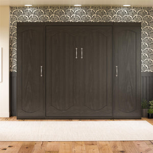 Novogratz Her Majesty Murphy Bed with Cabinets, Full Size - Black Oak - Full