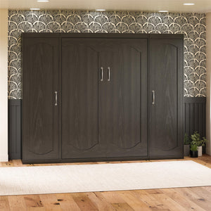 Novogratz Her Majesty Murphy Bed with Cabinets, Full Size - Black Oak - Full