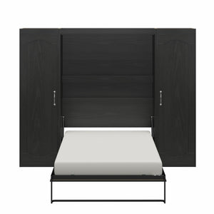 Novogratz Her Majesty Murphy Bed with Cabinets, Full Size - Black Oak - Full