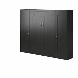 Novogratz Her Majesty Murphy Bed with Cabinets, Full Size - Black Oak - Full