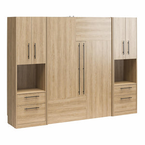 Novogratz Holly Hills Murphy Bed with Cabinets, Full Size - Light Oak - Full