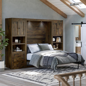 Signature Sleep Farmington Murphy Bed with Cabinets - Century Barn Pine - Full