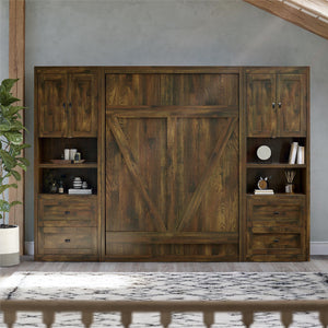 Signature Sleep Farmington Murphy Bed with Cabinets - Century Barn Pine - Full