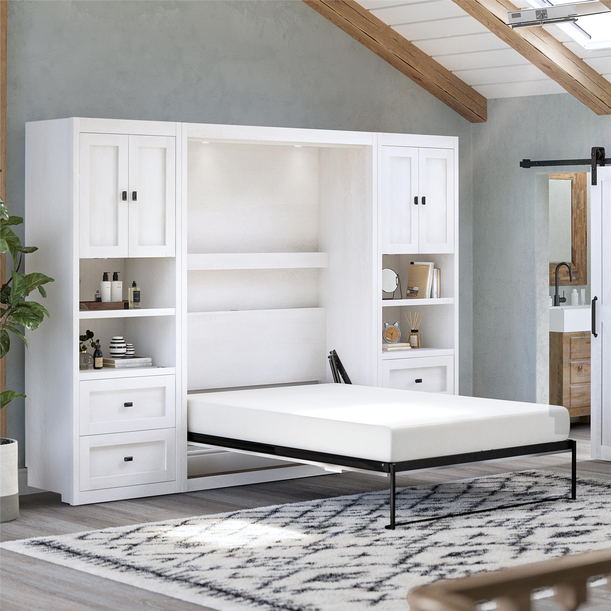 Signature Sleep Farmington Murphy Bed with Cabinets - Ivory Oak - Full