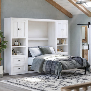 Signature Sleep Farmington Murphy Bed with Cabinets - Ivory Oak - Full
