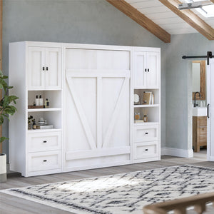Signature Sleep Farmington Murphy Bed with Cabinets - Ivory Oak - Full
