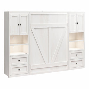 Signature Sleep Farmington Murphy Bed with Cabinets - Ivory Oak - Full