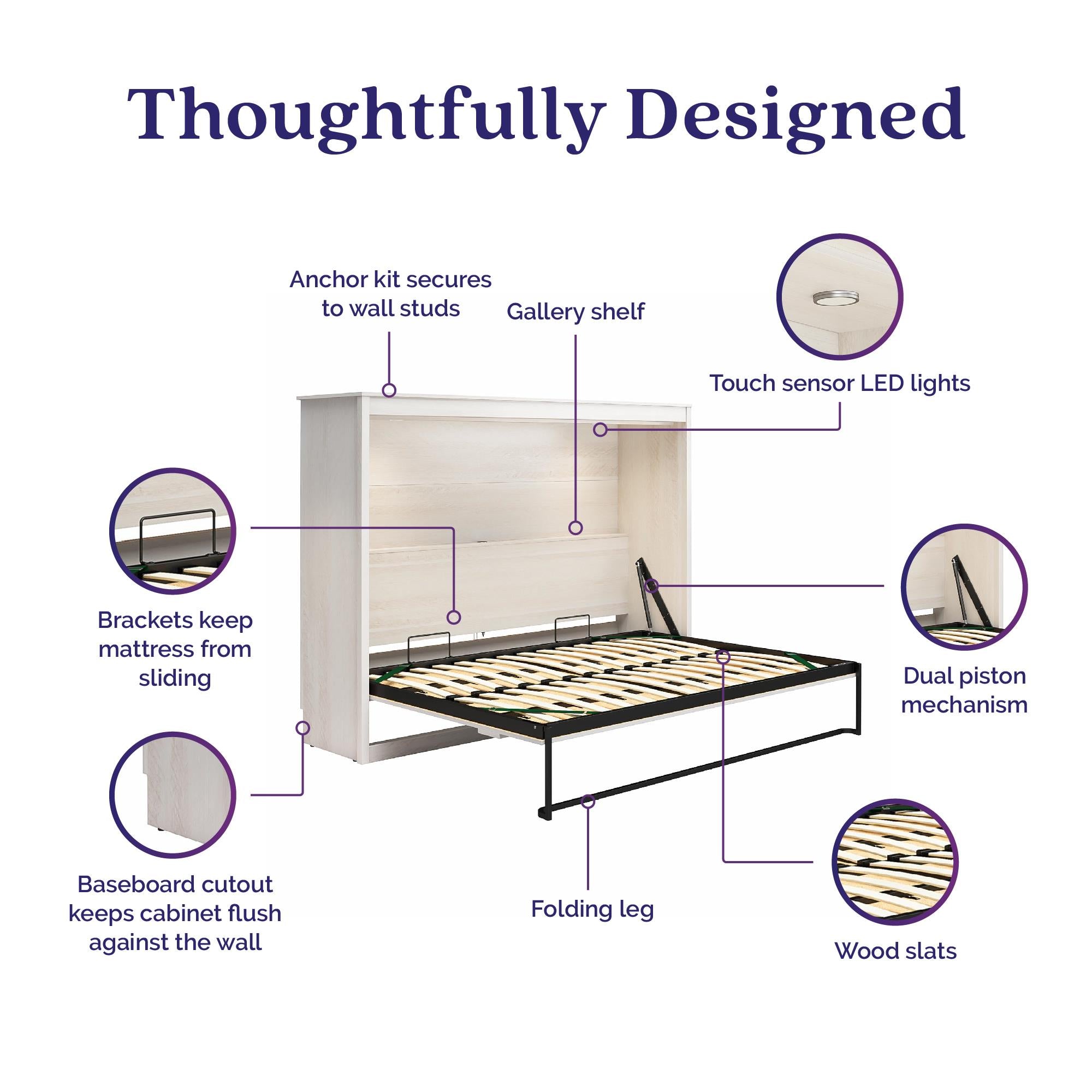 Signature Sleep Farmington Daybed Cabinet - Ivory Oak - Full