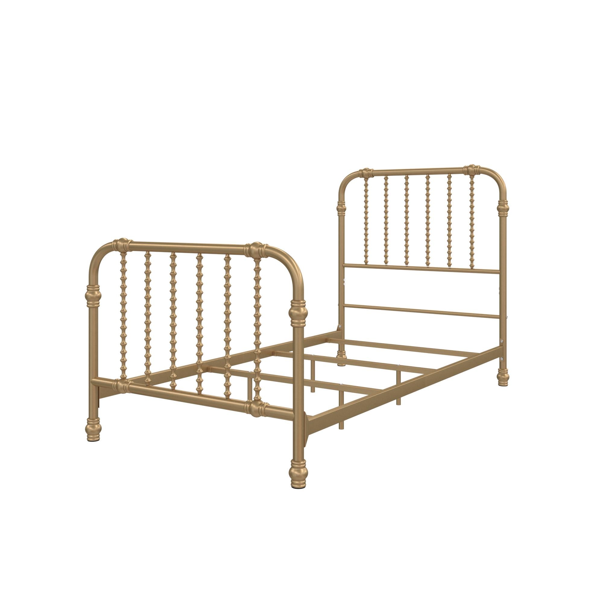 Max & Finn Wren Metal Bed - Gold - Twin