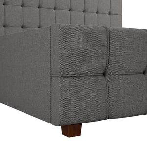 CosmoLiving Elizabeth Upholstered Bed with Storage - Grey Linen - King