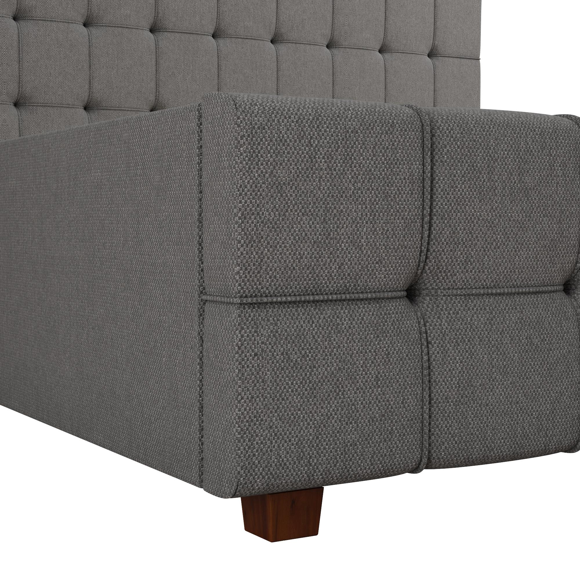 CosmoLiving Elizabeth Upholstered Bed with Storage - Grey Linen - King