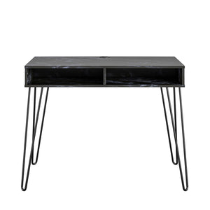 Novogratz Athena Computer Desk with Storage - White marble