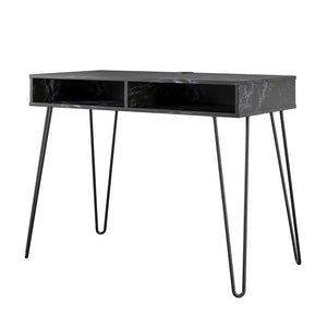 Novogratz Athena Computer Desk with Storage - Black Marble