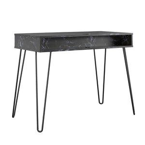 Novogratz Athena Computer Desk with Storage - Black Marble